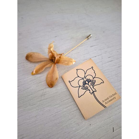 Vintage Real Orchid Stick Pin - Picture 1 of 5